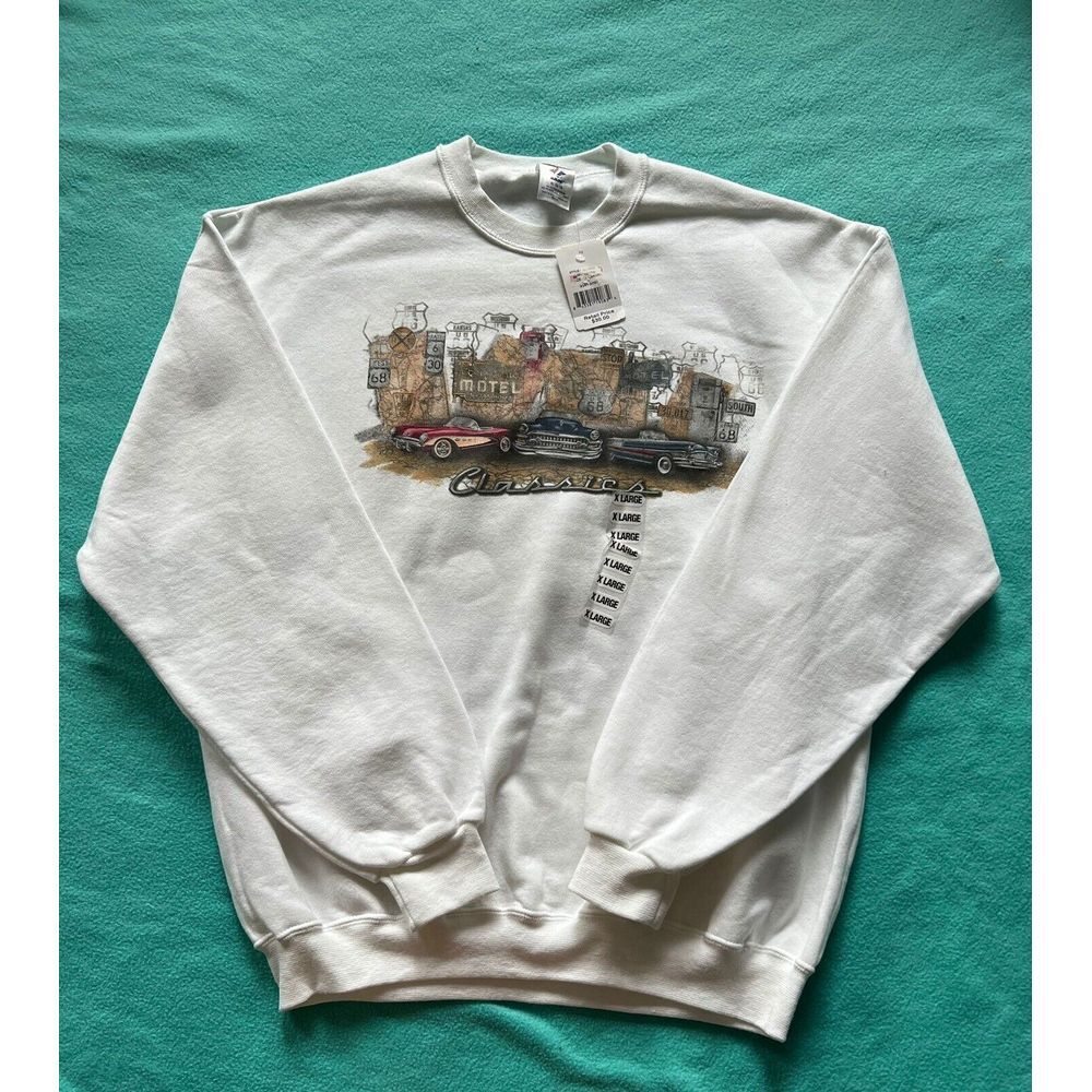 Jerzees Crewneck‎ Sweatshirt Size XLarge Classic Ride Motel Route 66 NWT